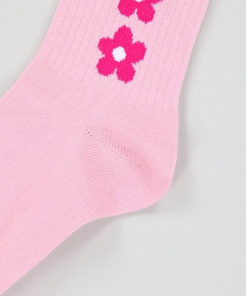 SPINNS（スピンズ）の「３連フラワーデザイン リブソックス（ソックス/靴下・レディース・ブルー/ピンク/ホワイト/イエロー・ONESIZE）」の9枚目の写真