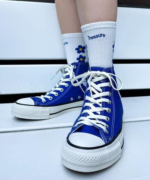 SPINNS（スピンズ）の「３連フラワーデザイン リブソックス（ソックス/靴下・レディース・ブルー/ピンク/ホワイト/イエロー・ONESIZE）」の17枚目の写真