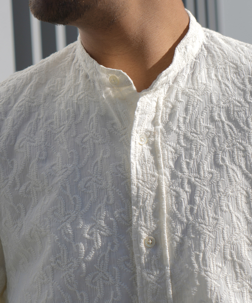 JOINT WORKS(ジョイントワークス)の「EMBROIDERY RG シャツ(シャツ/ブラウス・メンズ・アイボリー/ネイビー・MEDIUM/LARGE)」の13枚目の写真