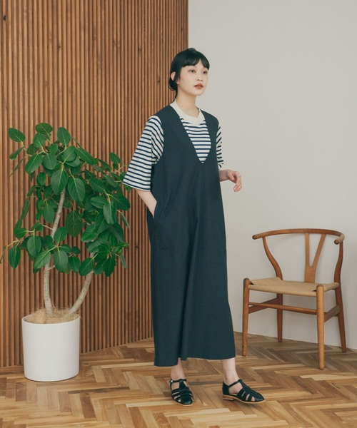 FORK&SPOON　テントラインUネックワンピース BLACK 1 URBAN RESEARCH DOORS / アーバンリサーチ ドアーズ FORK&SPOON