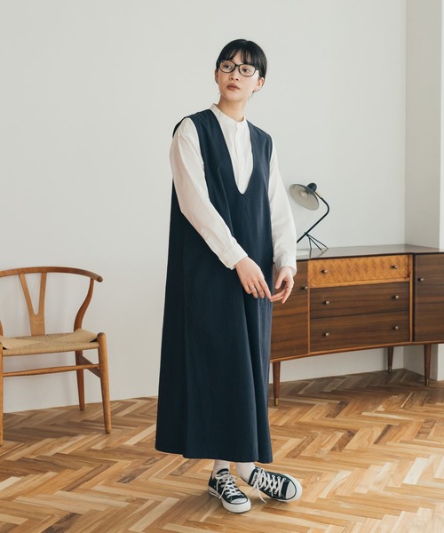 FORK&SPOON（フォークアンドスプーン）の「FORK&SPOON　Uネックワンピース（ワンピース・レディース・ベージュ/ネイビー・1/2）」の22枚目の写真