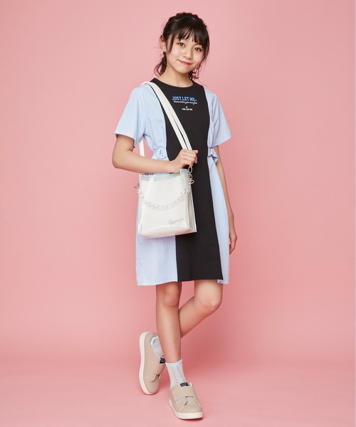 オフホワイト JACKHAMMER チェーンショルダーバッグ　ブルー　2way JENNI（ジェニィ）の「2wayチェーン付きクリアショルダー