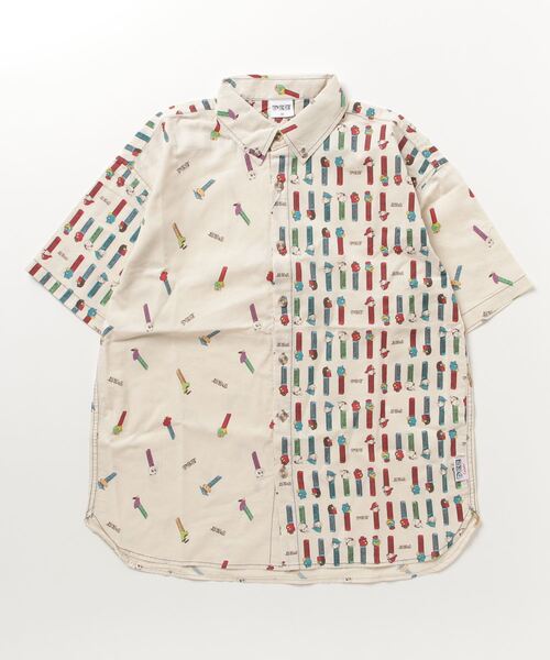 MARUKAWA（マルカワ）の「PEZ/ペッツ オーバーサイズ 総柄プリント レギュラーカラーシャツ　柄シャツ（シャツ/ブラウス・メンズ・ホワイト系その他/ホワイト系その他2/ホワイト・L/LL/M）」の5枚目の写真