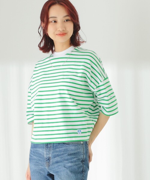 アルチビオ　ボーダー　レディースシャツ　36　新品　グリーン ORCIVAL（オーシバル）の「ORCIVAL / C213 ボーダー カットソー 23SS