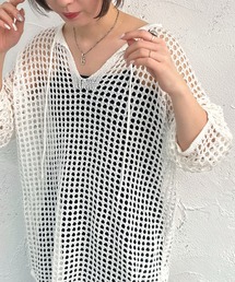 apres jour mignon | キーネックメッシュニットプルオーバー【ZOZOTOWN限定アイテム】(ニット/セーター)