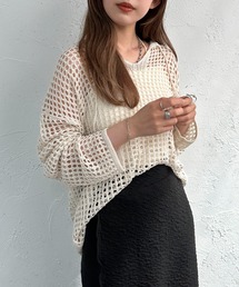 apres jour mignon | キーネックメッシュニットプルオーバー【ZOZOTOWN限定アイテム】(ニット/セーター)