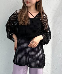 apres jour mignon | キーネックメッシュニットプルオーバー【ZOZOTOWN限定アイテム】(ニット/セーター)