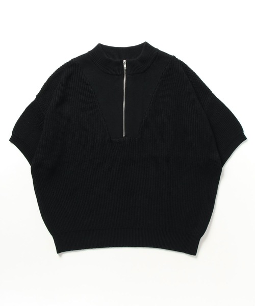 COLIN(コリン)の「COLIN:Benjamin Cotton Half Zip Knit S/S 5ゲージ コットン ハーフジップ 半袖ニット(ニット/セーター・メンズ・ネイビー/ブラック・S/M/L)」の13枚目の写真
