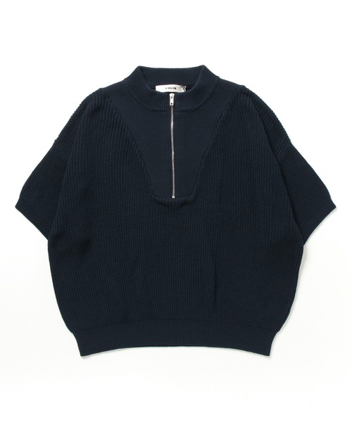 COLIN(コリン)の「COLIN:Benjamin Cotton Half Zip Knit S/S 5ゲージ コットン ハーフジップ 半袖ニット(ニット/セーター・メンズ・ネイビー/ブラック・S/M/L)」の14枚目の写真
