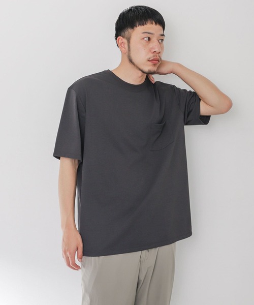 EKAL（エカル）の「『UR TECH ひやサラクール』アクティブTシャツ（Tシャツ/カットソー・メンズ・ブラック/アイボリー/ネイビー・MEDIUM/LARGE）」の2枚目の写真