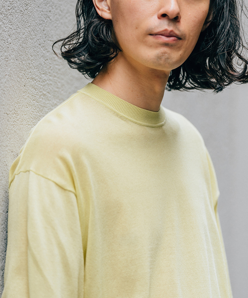 EDIFICE(エディフィス)の「16ゲージ コットンニット Tシャツ(ニット/セーター・メンズ・ブルー/イエロー/チャコールグレー/ブラック・MEDIUM/LARGE)」の11枚目の写真