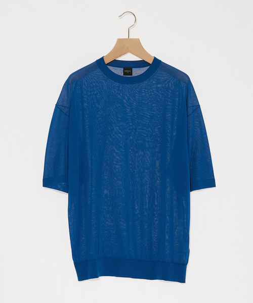 EDIFICE(エディフィス)の「16ゲージ コットンニット Tシャツ(ニット/セーター・メンズ・ブルー/イエロー/チャコールグレー/ブラック・MEDIUM/LARGE)」の8枚目の写真