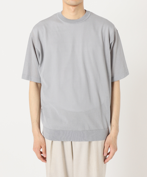 EDIFICE(エディフィス)の「16ゲージ コットンニット Tシャツ(ニット/セーター・メンズ・ブルー/イエロー/チャコールグレー/ブラック・MEDIUM/LARGE)」の12枚目の写真