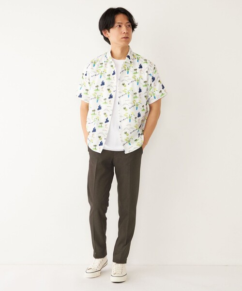 SHIPS Colors(シップス カラーズ)の「SHIPS Colors: 総柄 プリント 半袖 シャツ(シャツ/ブラウス・メンズ・ブラウン/ブルー/オフホワイト/ライトグレー・LARGE/MEDIUM)」の11枚目の写真
