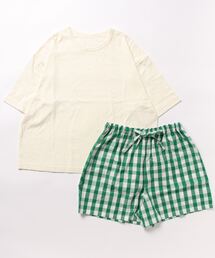 KID BLUE | キッドブルー -EC店舗限定23ギンガムチェック -5分袖パジャマ -KNUK366 -kidblue(ルームウェア/パジャマ)