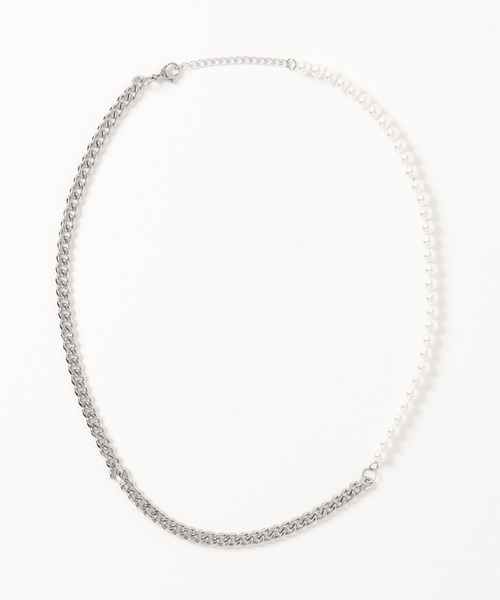 NILWAY（ニルウェイ）の「パール×チェーンネックレス（ネックレス・メンズ・シルバー・FREE）」の2枚目の写真