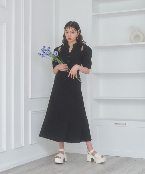 ANDGEEBEE(アンジービー)の「ジャガードリボンブラウス(シャツ/ブラウス・レディース・ホワイト/ブラック・MEDIUM)」の8枚目の写真