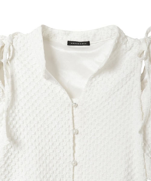 ANDGEEBEE(アンジービー)の「ジャガードリボンブラウス(シャツ/ブラウス・レディース・ホワイト/ブラック・MEDIUM)」の19枚目の写真