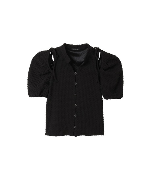 ANDGEEBEE(アンジービー)の「ジャガードリボンブラウス(シャツ/ブラウス・レディース・ホワイト/ブラック・MEDIUM)」の4枚目の写真