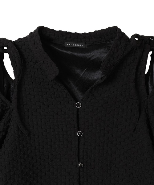 ANDGEEBEE(アンジービー)の「ジャガードリボンブラウス(シャツ/ブラウス・レディース・ホワイト/ブラック・MEDIUM)」の9枚目の写真
