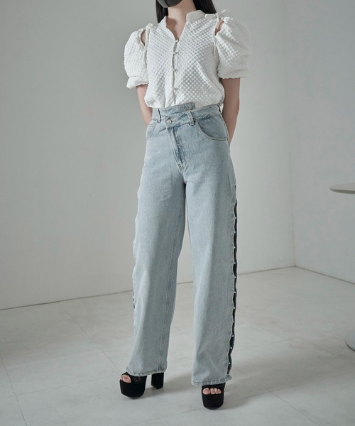 ANDGEEBEE(アンジービー)の「ジャガードリボンブラウス(シャツ/ブラウス・レディース・ホワイト/ブラック・MEDIUM)」の20枚目の写真