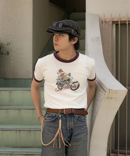 INTERPLAY（インタープレイ）の「【INTERPLAY x TAKERU】アンクル バイカー リンガー 半袖 Tシャツ（Tシャツ/カットソー・メンズ・バーガンディー/ブラック・MEDIUM/LARGE）」の11枚目の写真