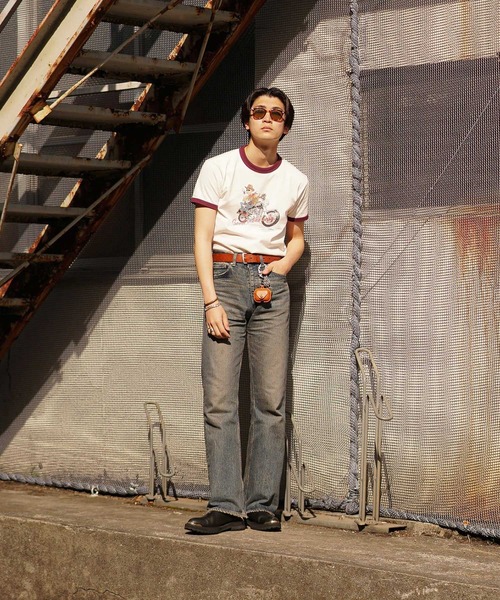 INTERPLAY（インタープレイ）の「【INTERPLAY x TAKERU】アンクル バイカー リンガー 半袖 Tシャツ（Tシャツ/カットソー・メンズ・バーガンディー/ブラック・MEDIUM/LARGE）」の12枚目の写真