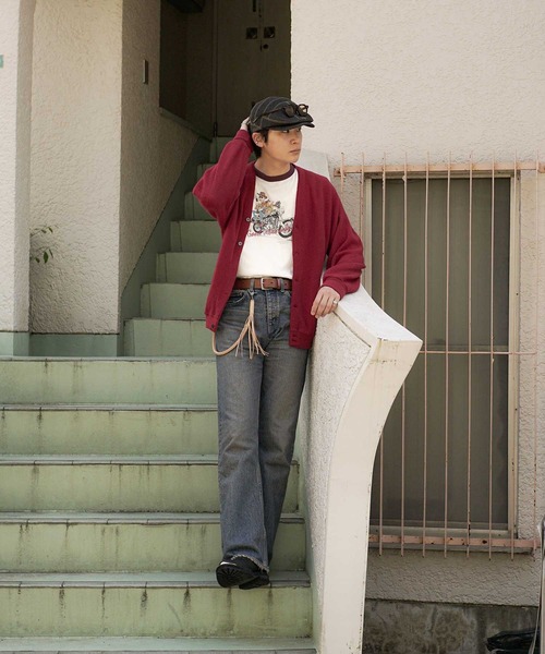 INTERPLAY（インタープレイ）の「【INTERPLAY x TAKERU】アンクル バイカー リンガー 半袖 Tシャツ（Tシャツ/カットソー・メンズ・バーガンディー/ブラック・MEDIUM/LARGE）」の16枚目の写真