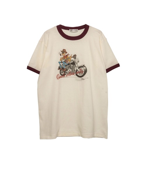 INTERPLAY（インタープレイ）の「【INTERPLAY x TAKERU】アンクル バイカー リンガー 半袖 Tシャツ（Tシャツ/カットソー・メンズ・バーガンディー/ブラック・MEDIUM/LARGE）」の22枚目の写真