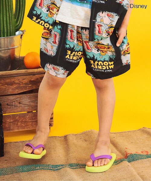 Disney(ディズニー)の「ディズニーキャラクターアロハパンツ(その他パンツ・キッズ・オレンジ/ブラック/オフホワイト・80/90/100/110/120/130)」の3枚目の写真