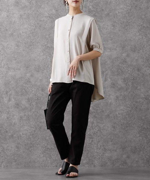 Soiunique（スワユニーク）の「とろみ感パフスリーブブラウス ［Soiunique］（シャツ/ブラウス・レディース・ブラック/ベージュ・M/L）」の11枚目の写真