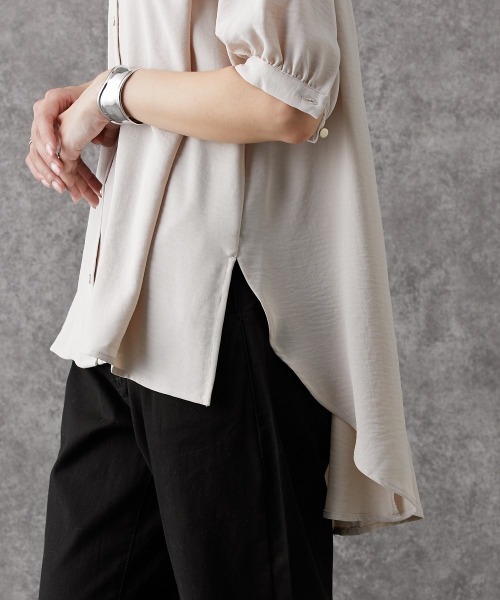 Soiunique（スワユニーク）の「とろみ感パフスリーブブラウス ［Soiunique］（シャツ/ブラウス・レディース・ブラック/ベージュ・M/L）」の17枚目の写真