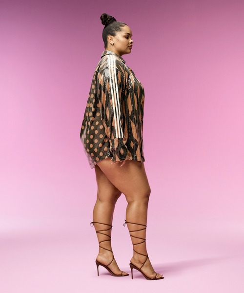 adidas（アディダス）の「スパンコール ボタンアップシャツ（オールジェンダー） / アディダスオリジナルス adidas Originals（チューブトップ・メンズ・ブラウン・SMALL/MEDIUM/XX-LARGE/X-SMALL/X-LARGE）」の6枚目の写真