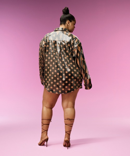 adidas（アディダス）の「スパンコール ボタンアップシャツ（オールジェンダー） / アディダスオリジナルス adidas Originals（チューブトップ・メンズ・ブラウン・SMALL/MEDIUM/XX-LARGE/X-SMALL/X-LARGE）」の7枚目の写真