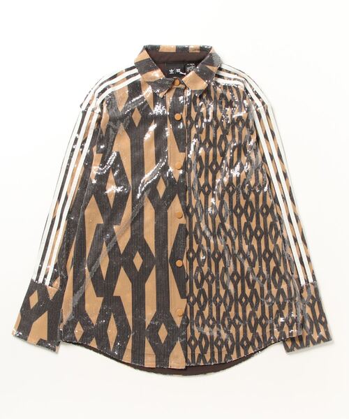 adidas（アディダス）の「スパンコール ボタンアップシャツ（オールジェンダー） / アディダスオリジナルス adidas Originals（チューブトップ・メンズ・ブラウン・SMALL/MEDIUM/XX-LARGE/X-SMALL/X-LARGE）」の12枚目の写真