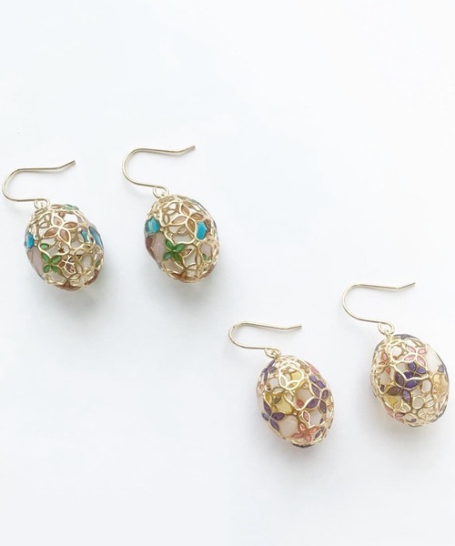 Zoule(ゾーラ)の「Zoule ゾーラ:モロッカシリーズ morocan flower モロカンの花 ピアス(ピアス(両耳用)・レディース・パープル/ブラウン・FREE)」の5枚目の写真