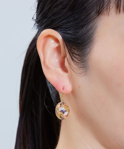 Zoule(ゾーラ)の「Zoule ゾーラ:モロッカシリーズ morocan flower モロカンの花 ピアス(ピアス(両耳用)・レディース・パープル/ブラウン・FREE)」の18枚目の写真