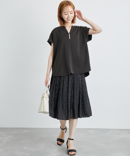 ROPE' PICNIC（ロペピクニック）の「白からの解放！多機能ブラウス/キーネックパールブラウス（シャツ/ブラウス・レディース・ホワイト/チャコールグレー/ラベンダー・38）」の21枚目の写真