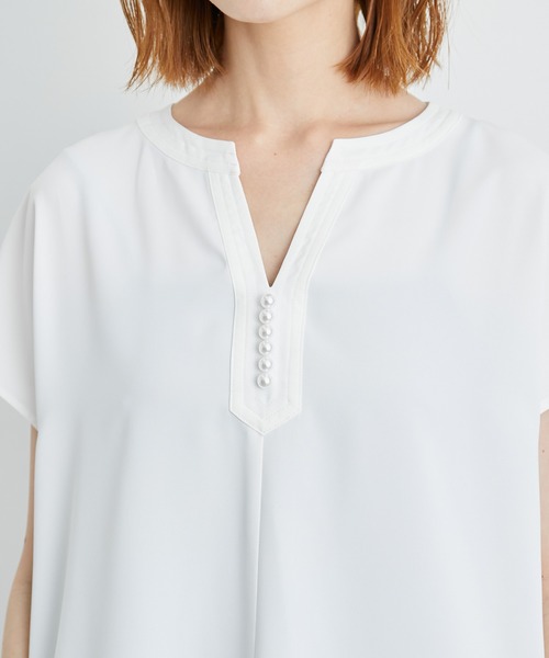 ROPE' PICNIC（ロペピクニック）の「白からの解放！多機能ブラウス/キーネックパールブラウス（シャツ/ブラウス・レディース・ホワイト/チャコールグレー/ラベンダー・38）」の19枚目の写真
