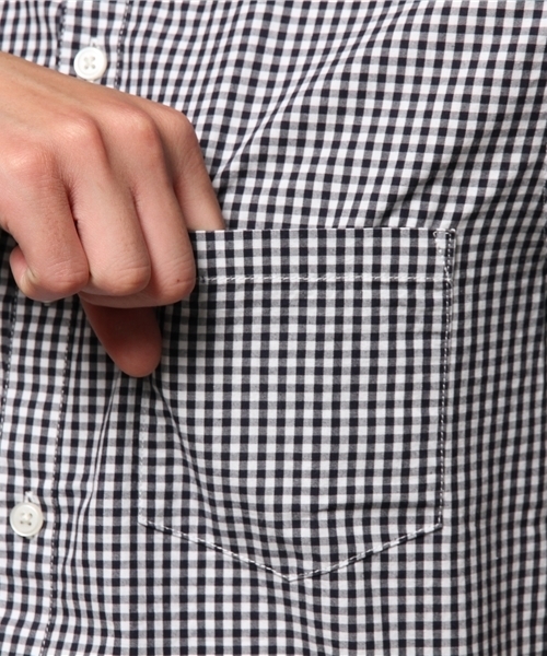 WEGO（ウィゴー）の「WEGO/ブロードチェックシャツ（シャツ/ブラウス・メンズ・ブラック/ネイビー/ホワイト・MEDIUM/LARGE）」の5枚目の写真