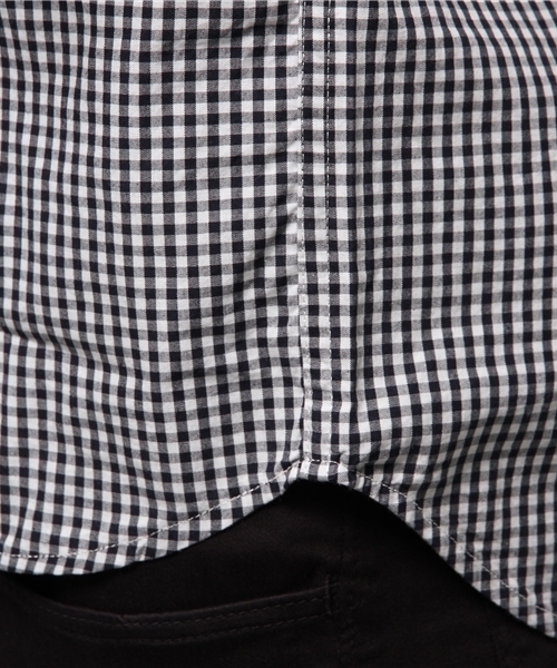 WEGO（ウィゴー）の「WEGO/ブロードチェックシャツ（シャツ/ブラウス・メンズ・ブラック/ネイビー/ホワイト・MEDIUM/LARGE）」の6枚目の写真