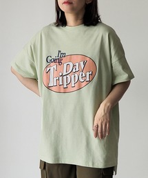 【SETUP7】ロゴプリントスリット入りBIG半袖Tシャツ 86105 KRI