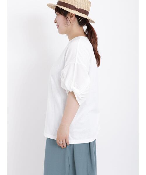 Samansa Mos2(サマンサ モスモス)の「袖ねじりドッキングTシャツ(Tシャツ/カットソー・レディース・ブラック/ブラウン/グリーン/オフホワイト・F)」の14枚目の写真