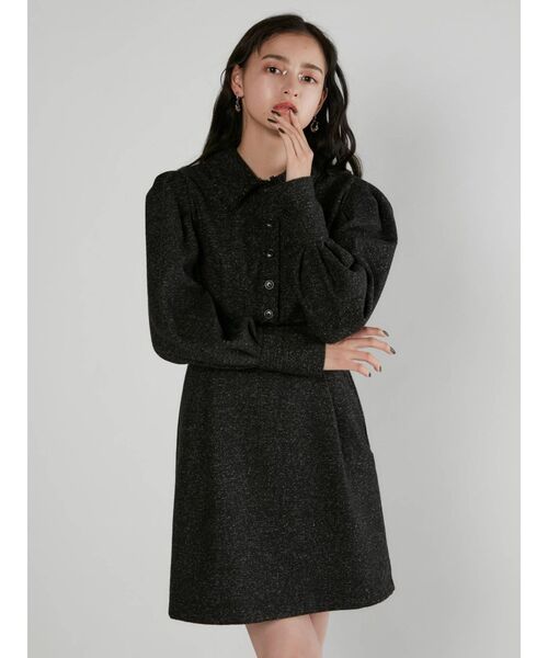 MURUA(ムルーア)の「シャツワンピース(シャツワンピース・レディース・ブラック・2)」の2枚目の写真