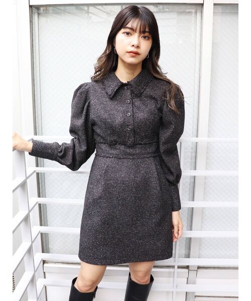 MURUA(ムルーア)の「シャツワンピース(シャツワンピース・レディース・ブラック・2)」の6枚目の写真