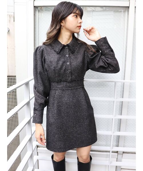MURUA(ムルーア)の「シャツワンピース(シャツワンピース・レディース・ブラック・2)」の7枚目の写真