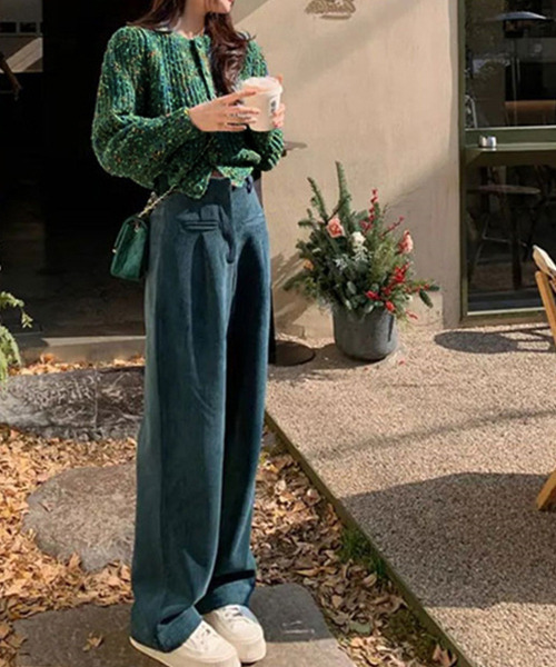 c.u.l（シーユーエル）の「MIXニットカーディガン culw526（カーディガン/ボレロ・レディース・ピンク/ブルー・FREE）」の3枚目の写真