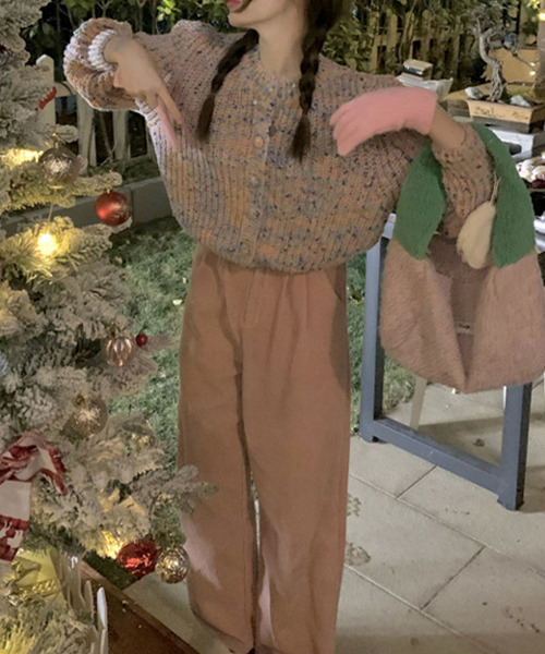 c.u.l（シーユーエル）の「MIXニットカーディガン culw526（カーディガン/ボレロ・レディース・ピンク/ブルー・FREE）」の8枚目の写真