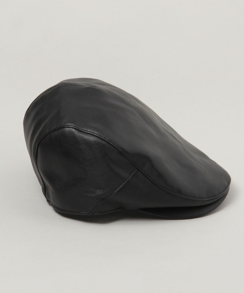 RAGEBLUE(レイジブルー)の「シンセティックレザー/ハンチングキャップ(ハンチング/ベレー帽・メンズ・ブラック・FREE)」の3枚目の写真