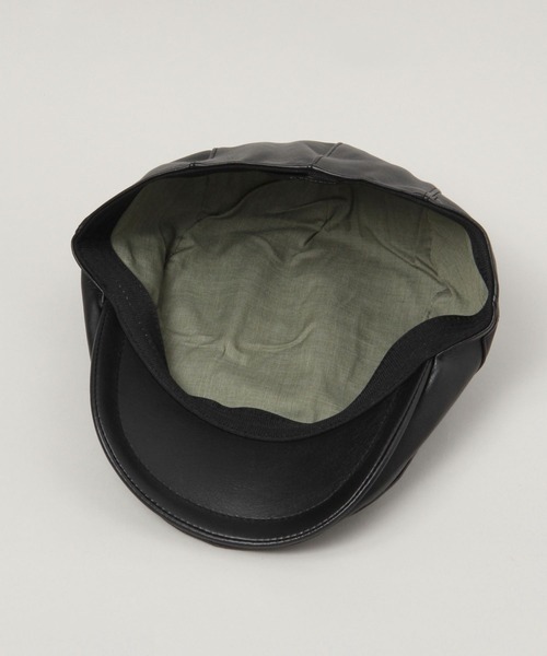 RAGEBLUE(レイジブルー)の「シンセティックレザー/ハンチングキャップ(ハンチング/ベレー帽・メンズ・ブラック・FREE)」の5枚目の写真